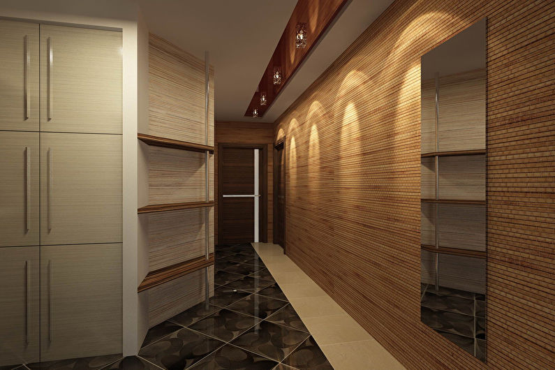 Bamboo wallpaper in the hallway - Interior Design