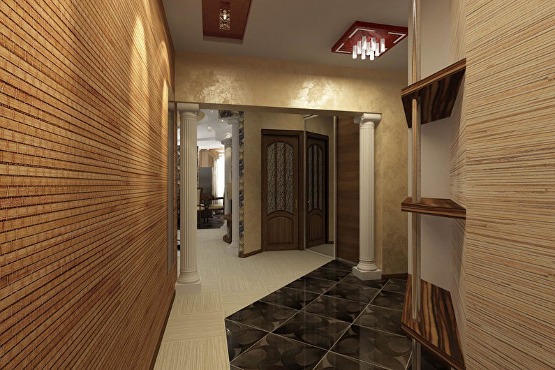 Bamboo wallpaper in the hallway - Interior Design