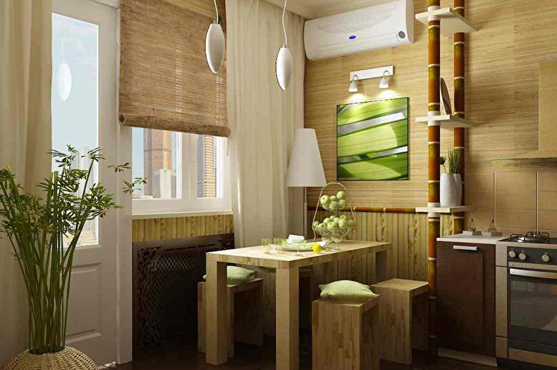Bamboo wallpaper in the kitchen - Interior Design