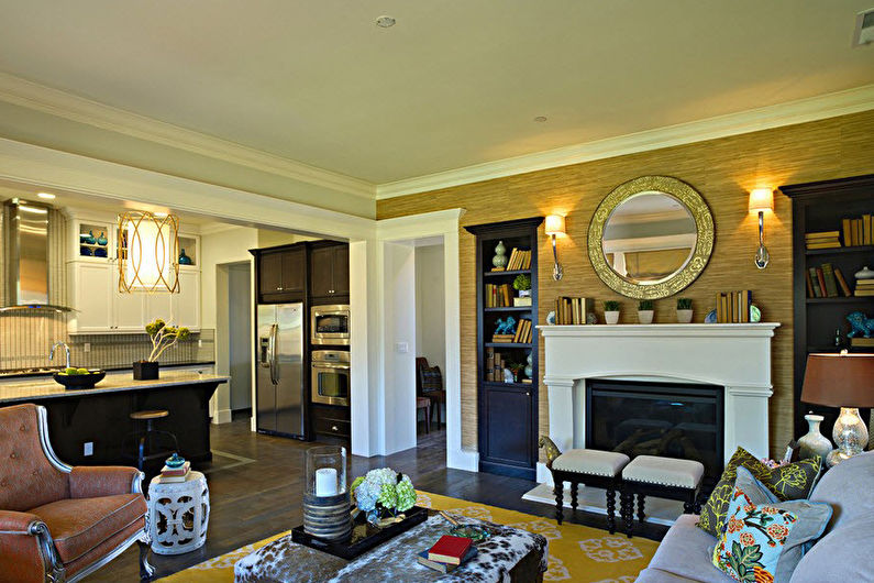 Bamboo wallpaper in the living room - Interior Design