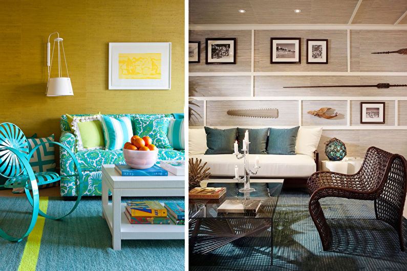 Bamboo wallpaper in the living room - Interior Design
