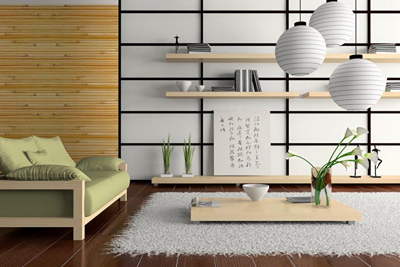 Bamboo wallpaper in the living room - Interior Design