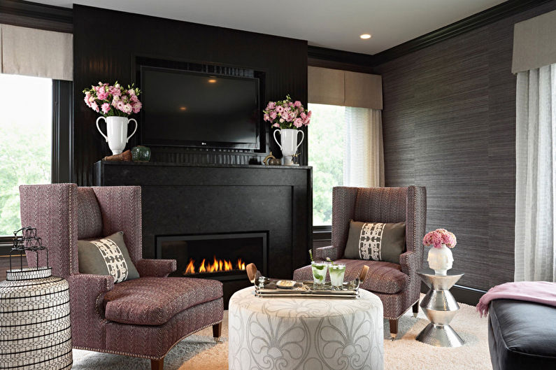 Bamboo wallpaper in the living room - Interior Design