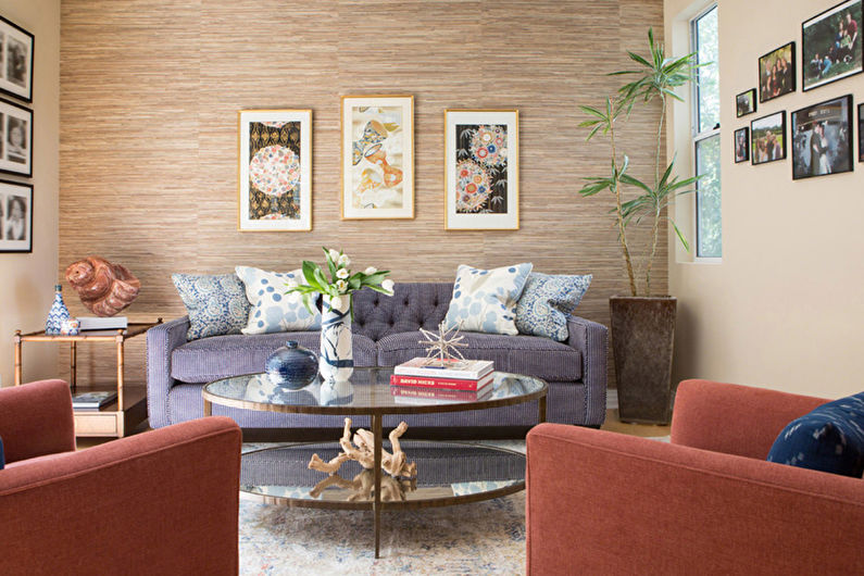 Bamboo wallpaper in the living room - Interior Design