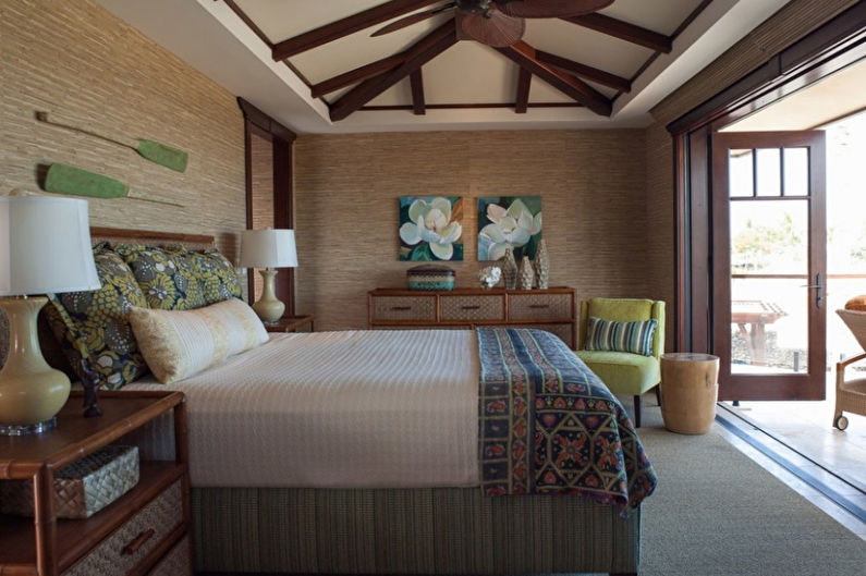 Bamboo wallpaper in the bedroom - Interior Design