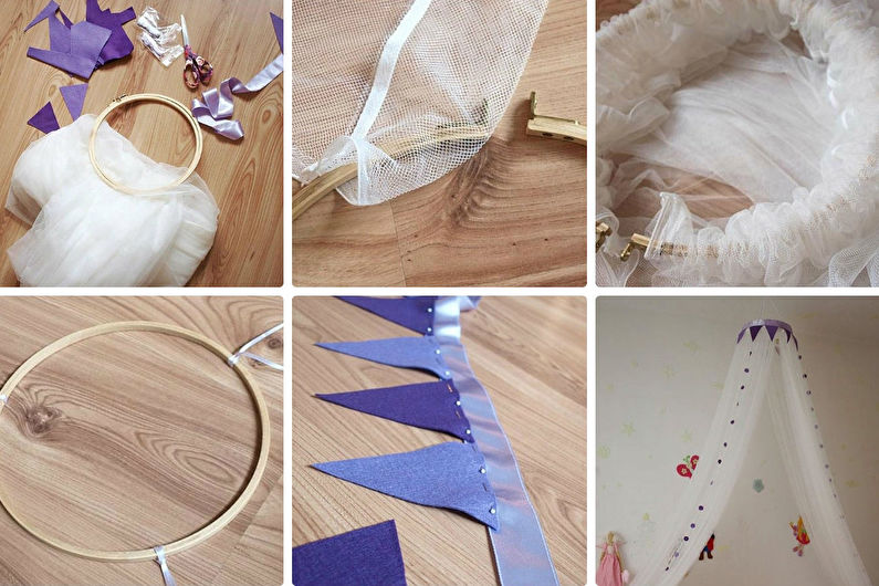 DIY canopy on the crib