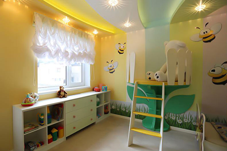 Stretch ceiling in the nursery - Relief ceiling