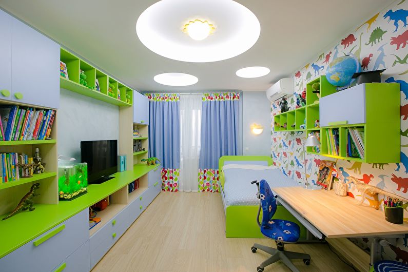 Stretch ceiling lighting in the nursery