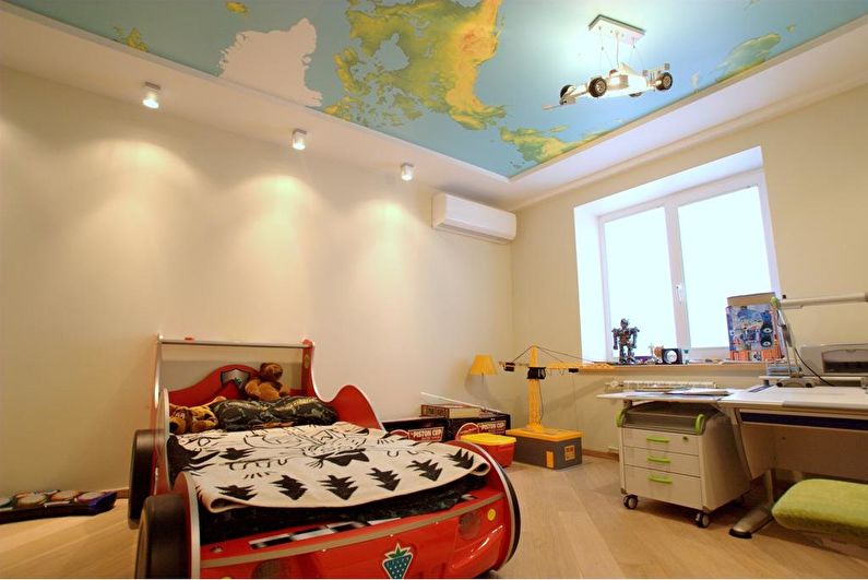 Stretch ceilings in the children's room - photo