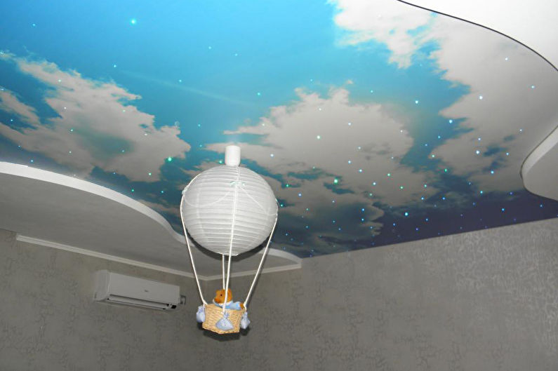 Stretch ceilings in the children's room - photo