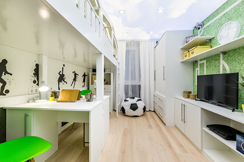 Stretch ceilings in the children's room - photo