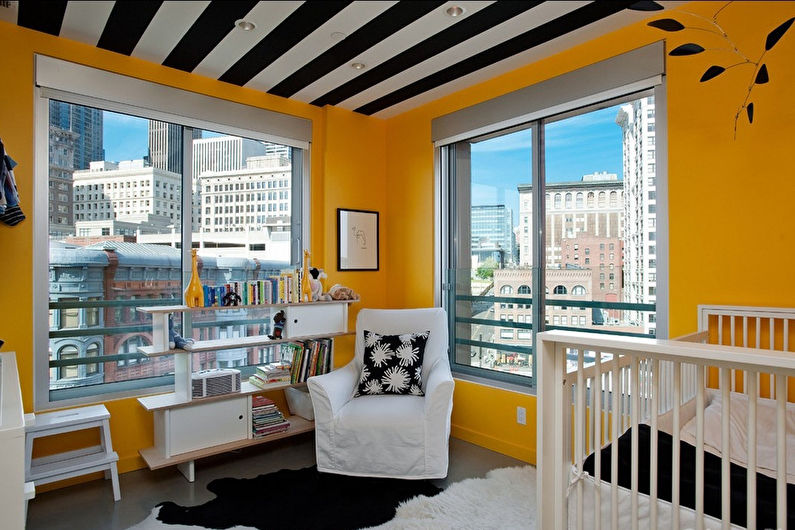 Stretch ceilings in the children's room - photo