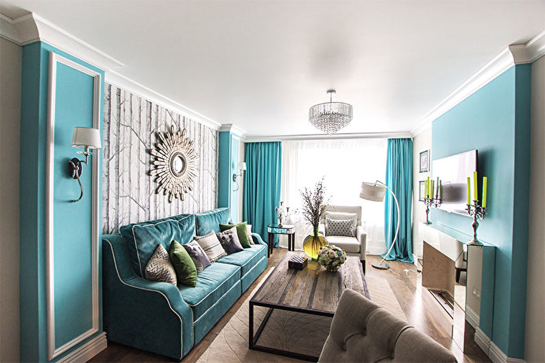 Turquoise with white - The combination of colors in the interior