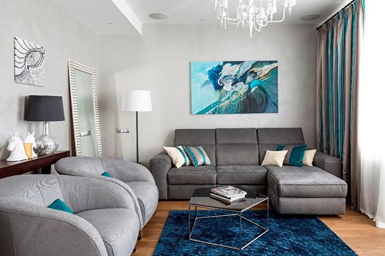 Turquoise and Blue - The combination of colors in the interior