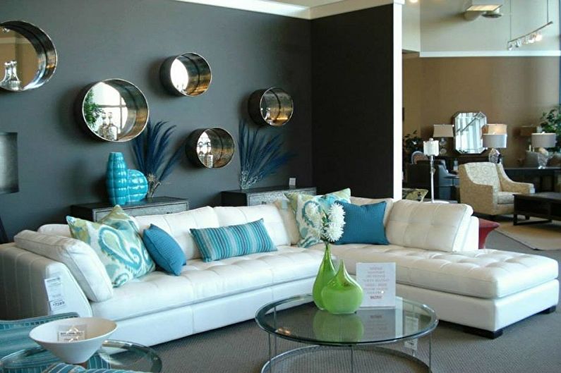 Turquoise living room photo - Interior Design