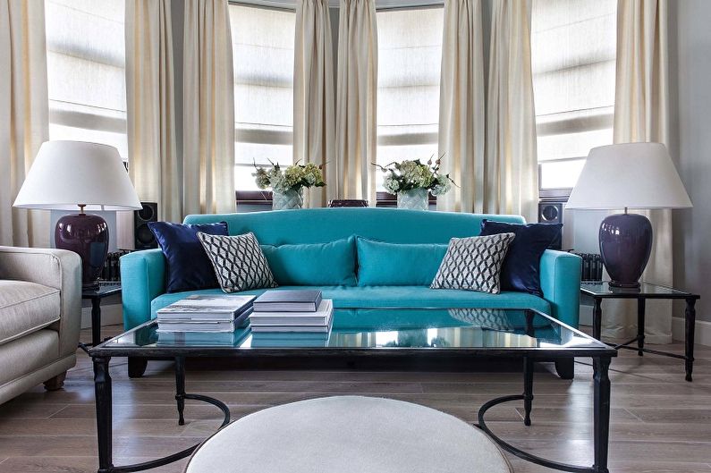 Turquoise living room photo - Interior Design
