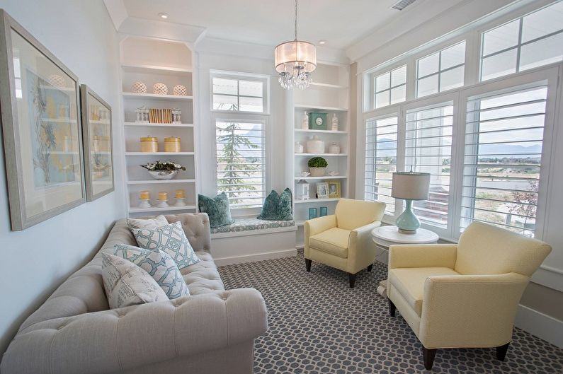Turquoise living room photo - Interior Design