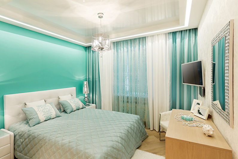 Turquoise bedroom photo - Interior Design