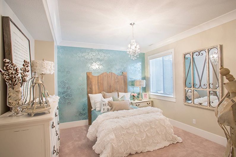 Turquoise bedroom photo - Interior Design