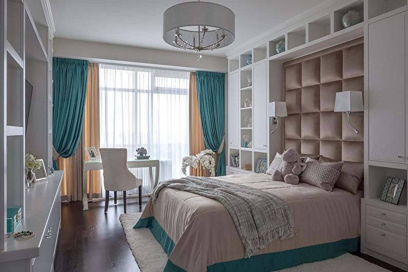 Turquoise bedroom photo - Interior Design