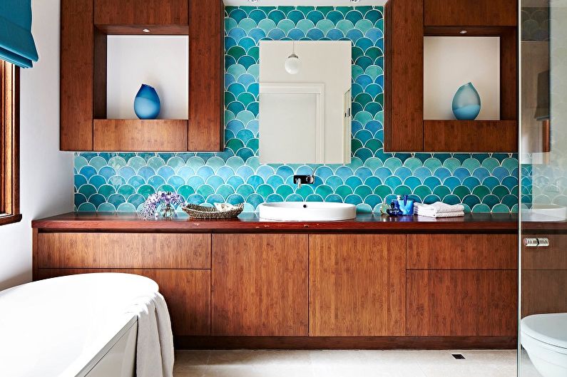 Turquoise bathroom photo - Interior Design