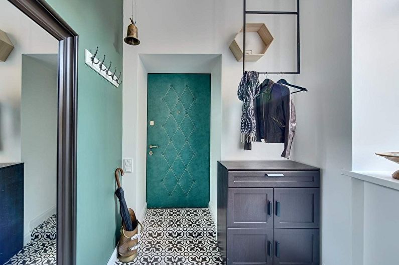 Turquoise hallway and corridor photo - Interior Design