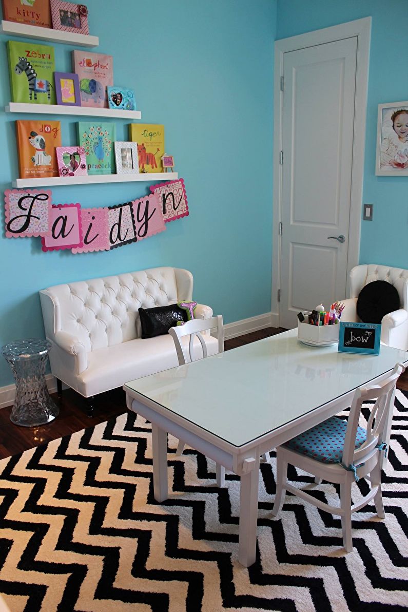 Turquoise children's room photo - Interior Design