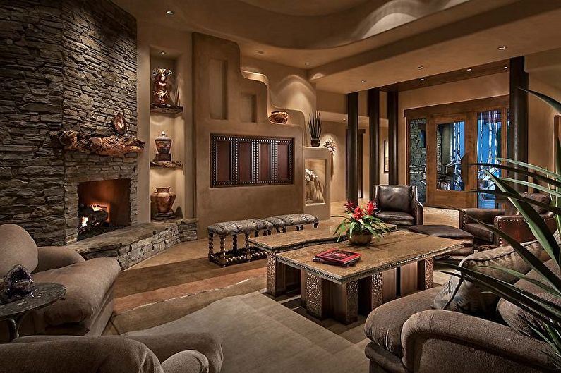 Brown classic style living room - Interior Design