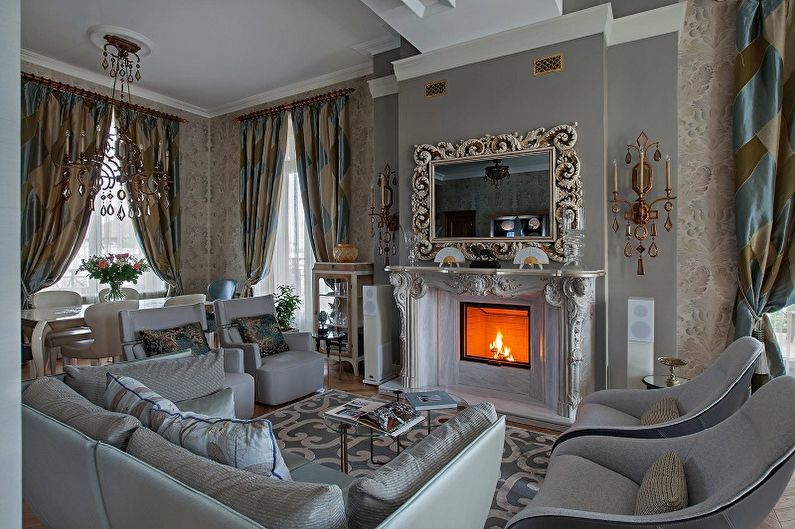 Design a living room in a classic style - Decor and Textile