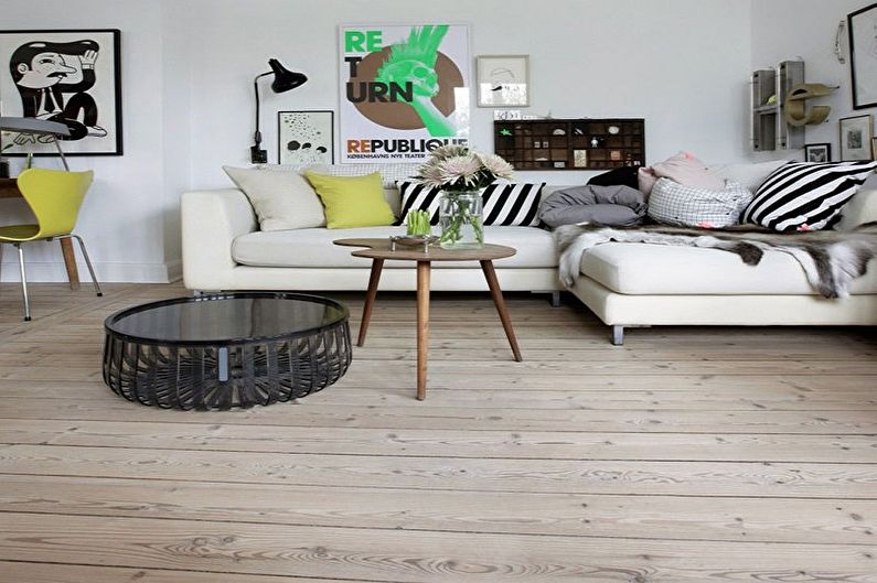 Scandinavian style in the interior - floor decoration