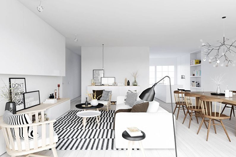 Scandinavian style in the interior - Ceiling Finish