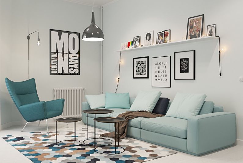 Living room in the Scandinavian style photo - Interior Design