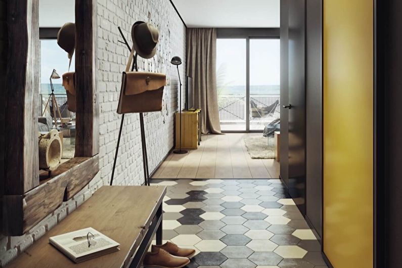 Entrance hall and corridor in Scandinavian style photo - Interior Design