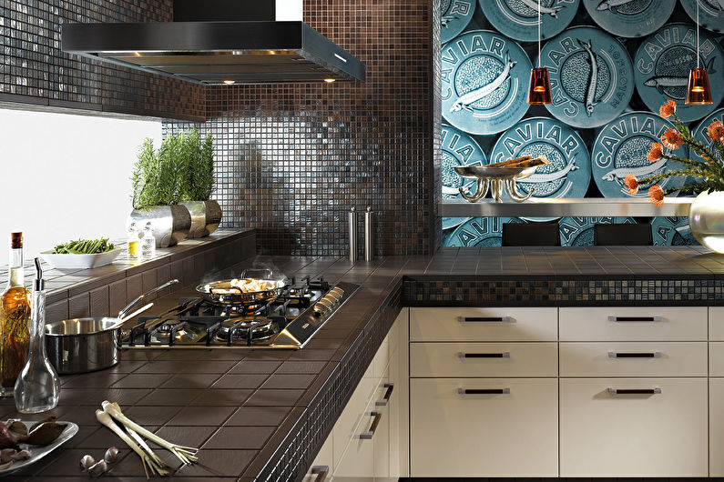 Mosaic kitchen apron