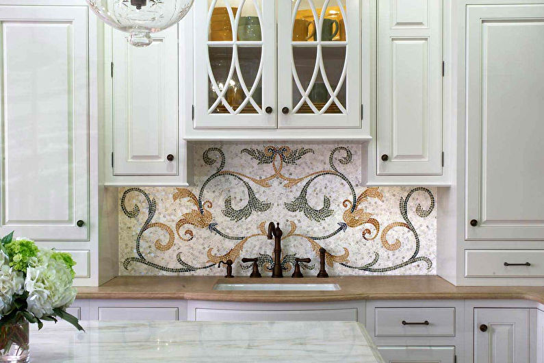 Mosaic kitchen apron