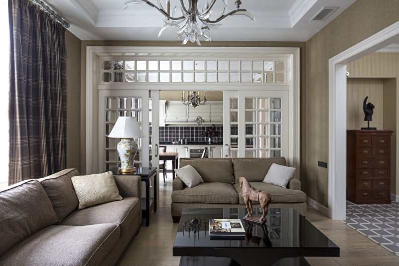 Living room 15 sq.m. in the style of a modern classic - Interior Design