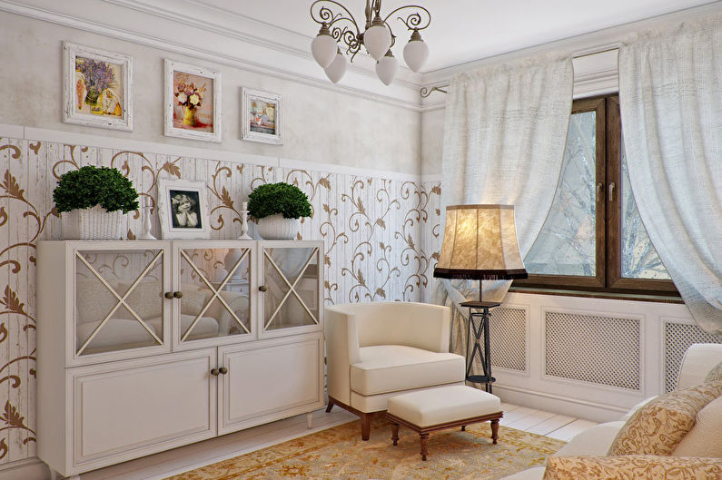 Living room 15 sq.m. in Provence style - Interior Design