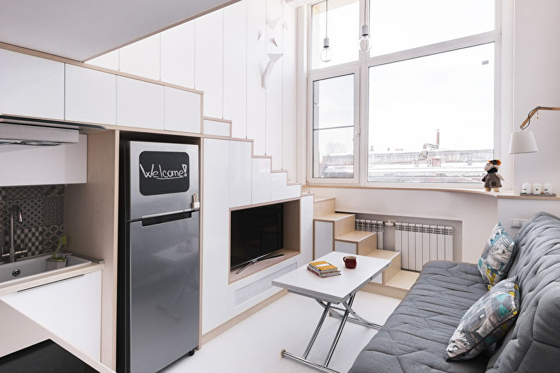Living room 15 sq.m. in Scandinavian style - Interior Design