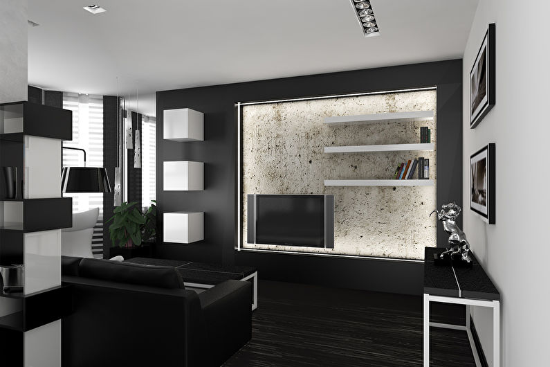 Living room 15 sq.m. in high-tech style - Interior Design