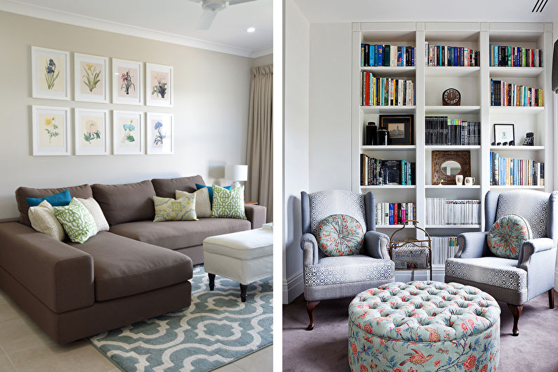 Living room design 15 sq.m. - Pastel shades
