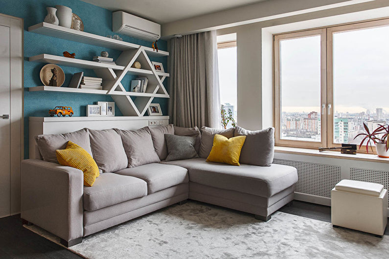 Living room design 15 sq.m. - Vivid accents
