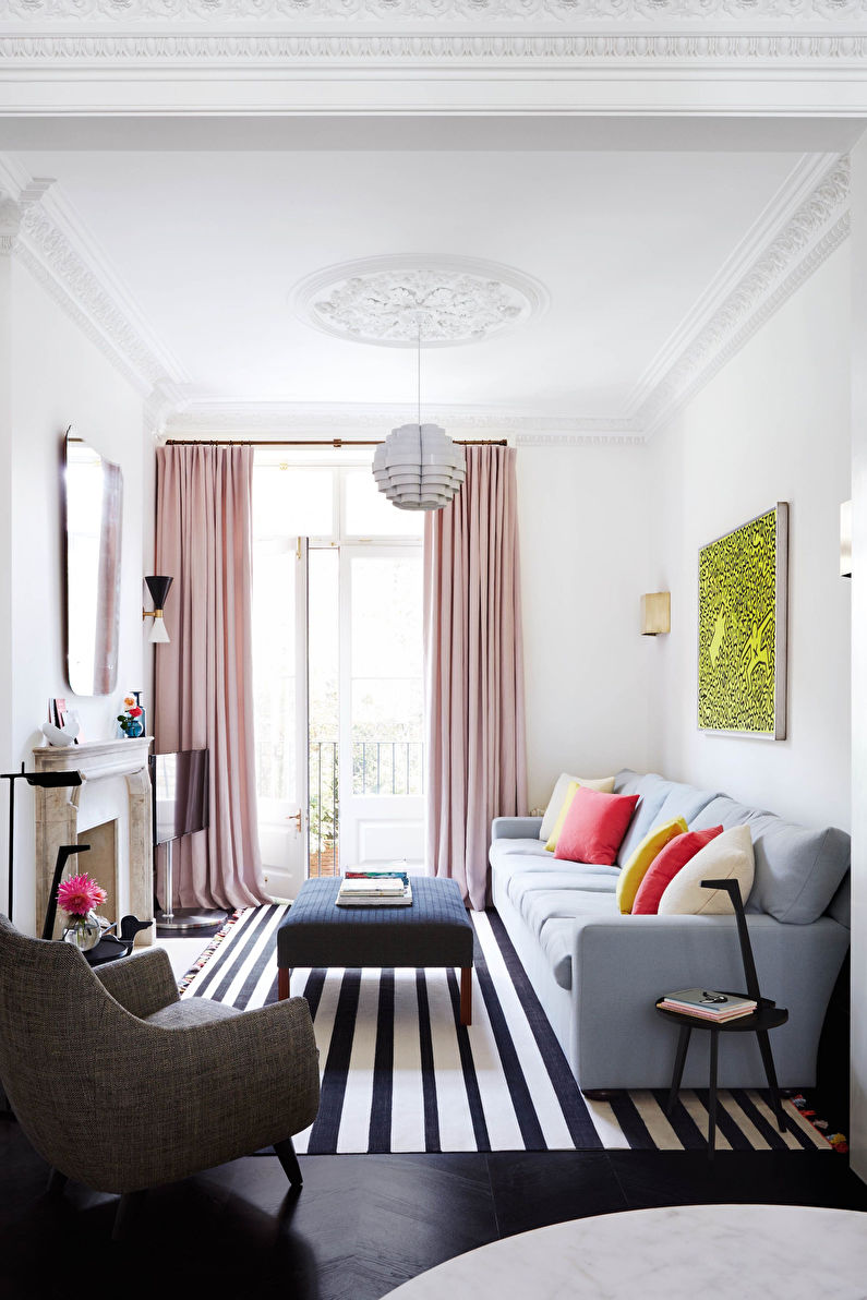 Living room design 15 sq.m. - floor finish