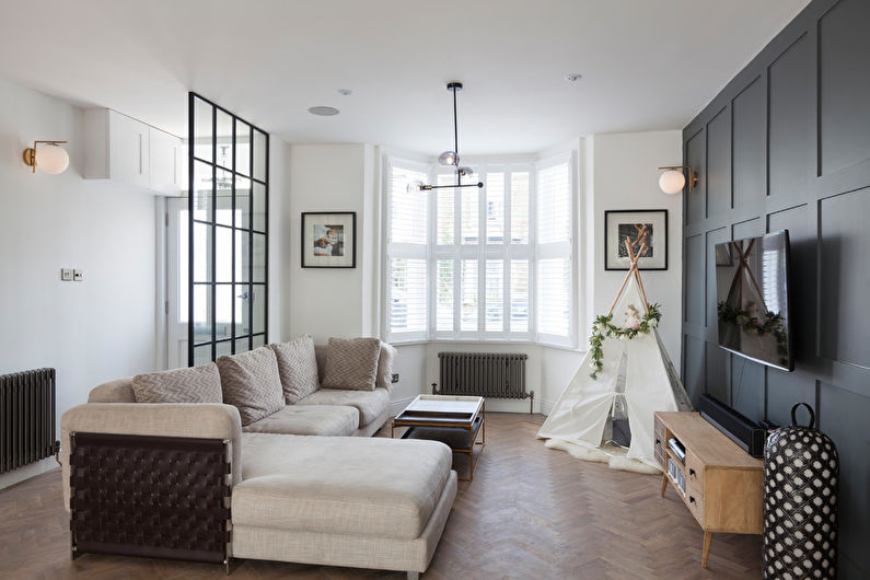 Interior design of a living room of 15 sq.m. - Photo
