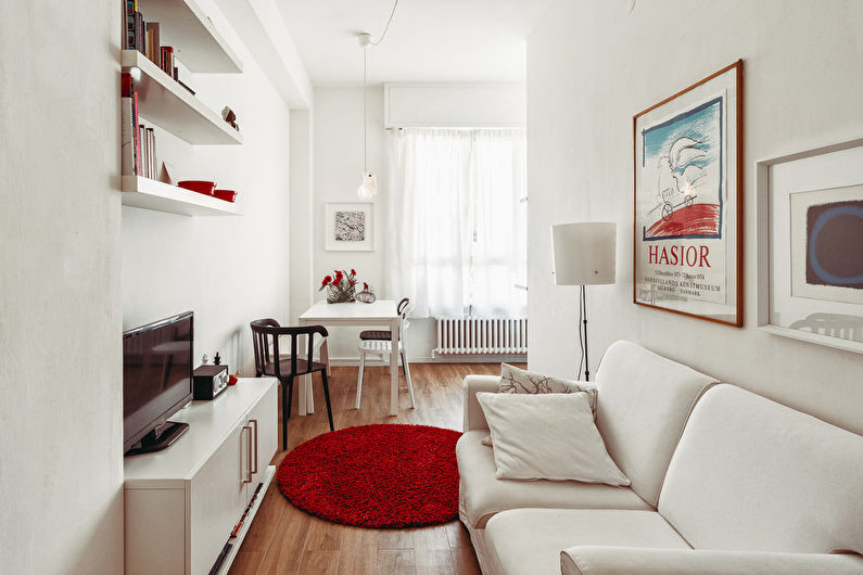 Interior design of a living room of 15 sq.m. - Photo