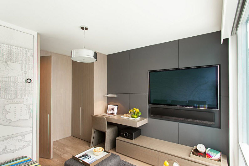 Interior design of a living room of 15 sq.m. - Photo