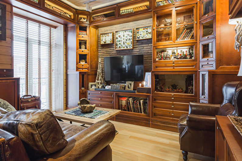 Interior design of a living room of 15 sq.m. - Photo