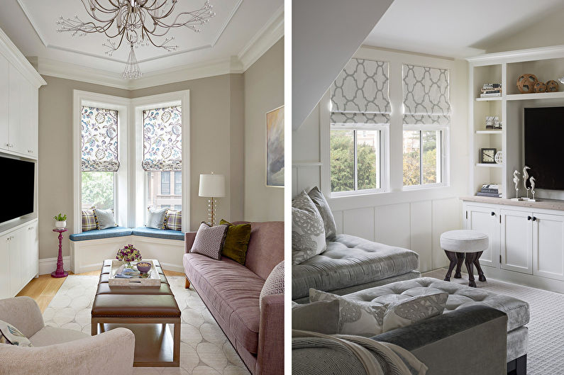 Interior design of a living room of 15 sq.m. - Photo