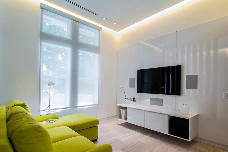 Interior design of a living room of 15 sq.m. - Photo