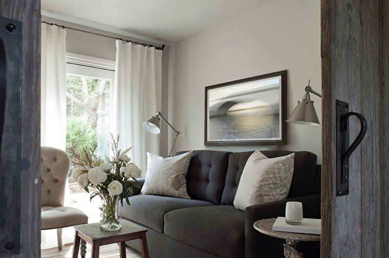 Interior design of a living room of 15 sq.m. - Photo
