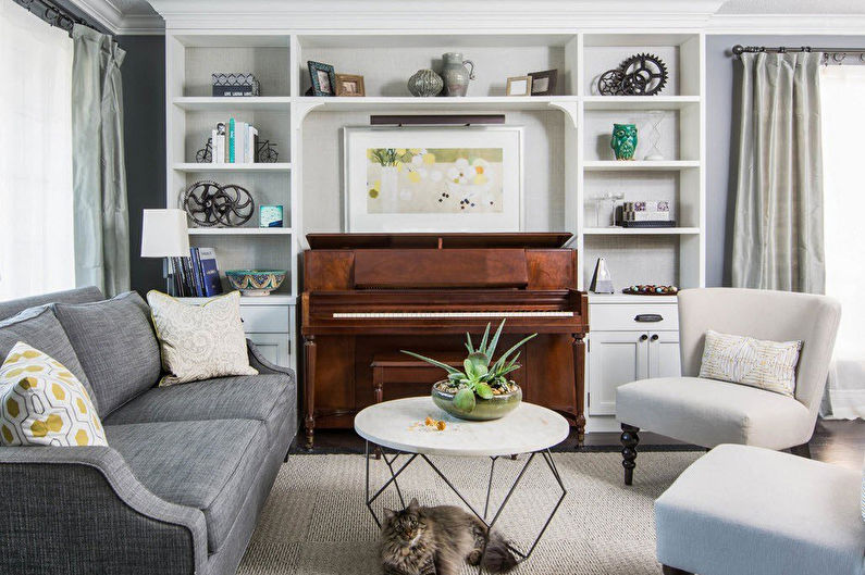 Interior design of a living room of 15 sq.m. - Photo
